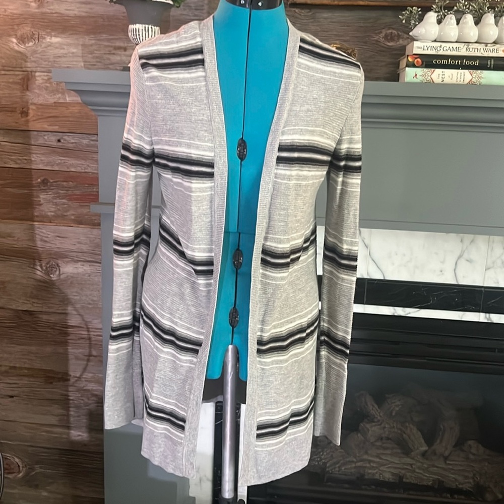 Talbots long stripe cardigan